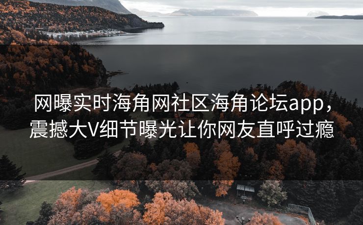 网曝实时海角网社区海角论坛app，震撼大V细节曝光让你网友直呼过瘾