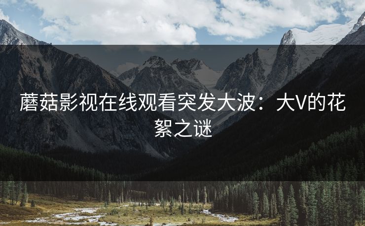 蘑菇影视在线观看突发大波：大V的花絮之谜