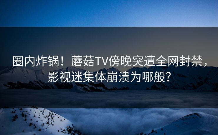 圈内炸锅！蘑菇TV傍晚突遭全网封禁，影视迷集体崩溃为哪般？